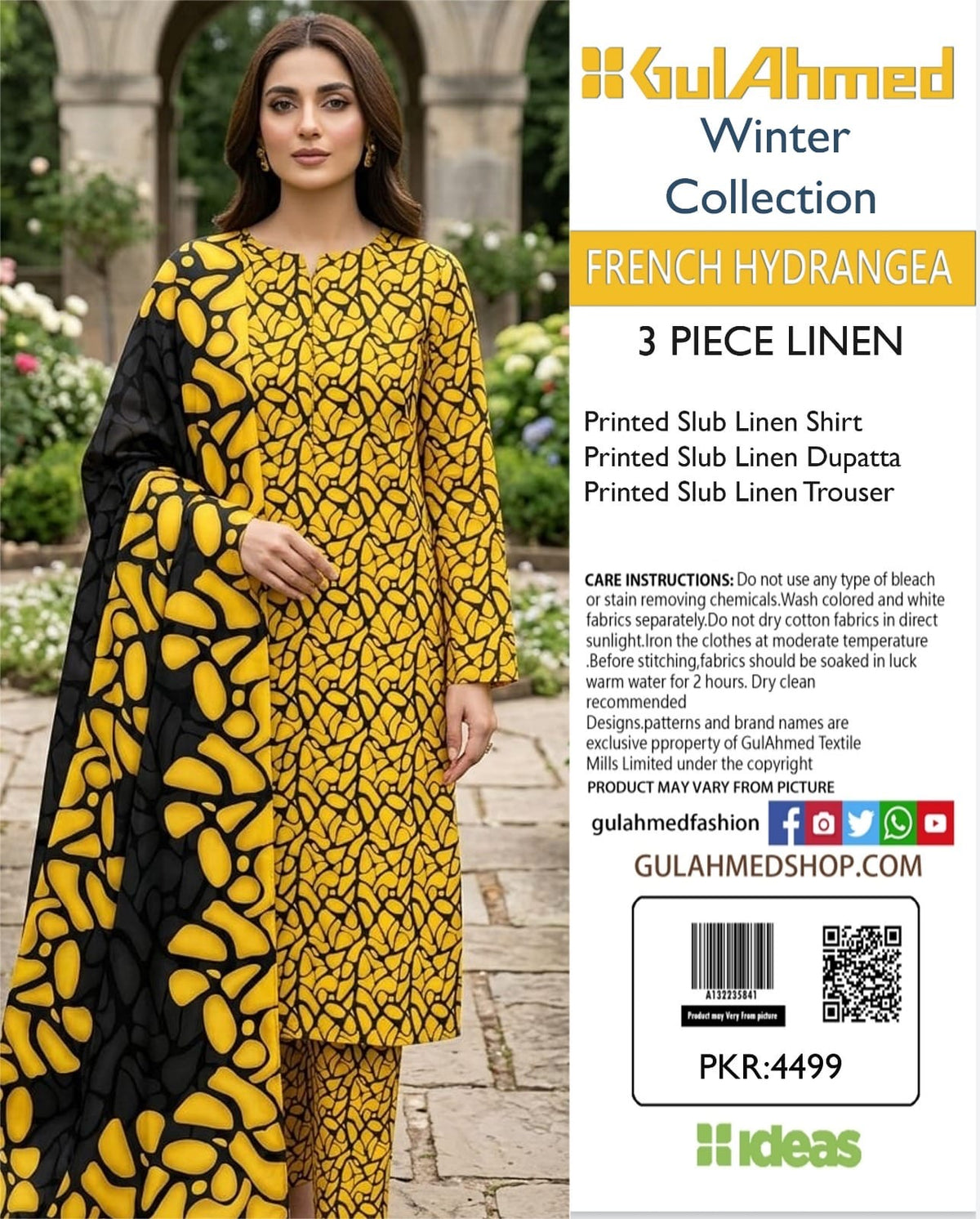 Gul Ahmed 3 Piece Unstitched Ladies Suit | ZAYNA COLLECTION