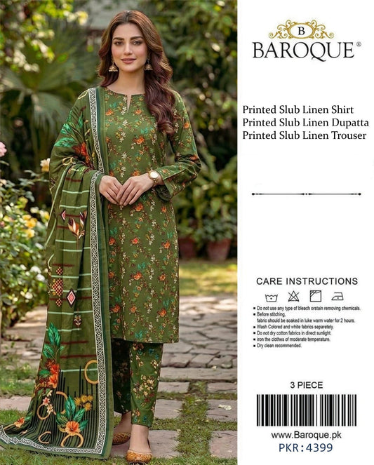 Sapphire Slub Dhanak 3-Piece Unstitched Ladies Suit – Premium Winter Collection